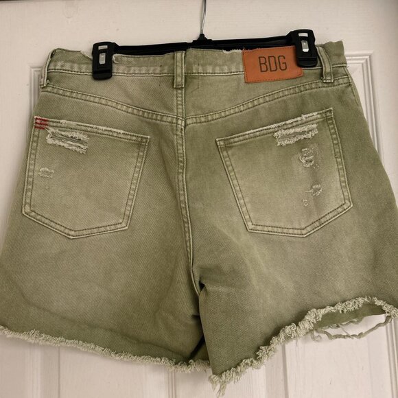 BDG urban outfitters light green dropped waist denim distressed shorts - Picture 2 of 2